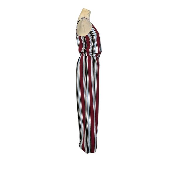 Ambiance blue white wine stripes sleeveless jumpsuit size 1X - Picture 6 of 12